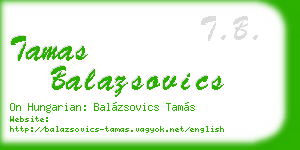 tamas balazsovics business card