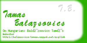 tamas balazsovics business card